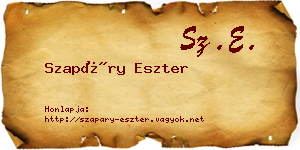 Szapáry Eszter névjegykártya