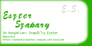 eszter szapary business card